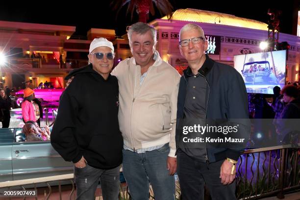 Jimmy Iovine, Eddy Cue and Tim Cook attend Flipper's Roller Boogie Palace big game after party celebrating the release of "Coming Home" by Usher and...