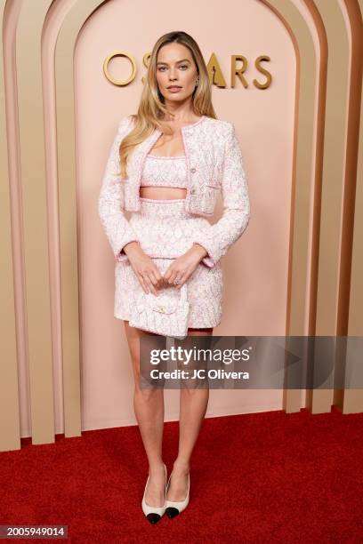 Margot Robbie attends the 96th Oscars Nominees Luncheon at The Beverly Hilton on February 12, 2024 in Beverly Hills, California.