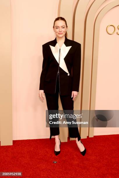 Yorgos Lanthimos and Emma Stone attend the 96th Oscars Nominees Luncheon at The Beverly Hilton on February 12, 2024 in Beverly Hills, California.