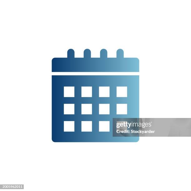 eligibility calendar gradient solid icon - application deadline stock illustrations