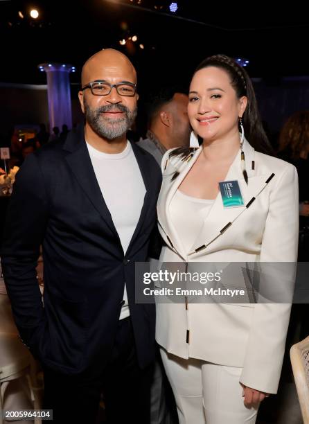 Jeffrey Wright and Lily Gladstone attend the 96th Oscars Nominees Luncheon at The Beverly Hilton on February 12, 2024 in Beverly Hills, California.