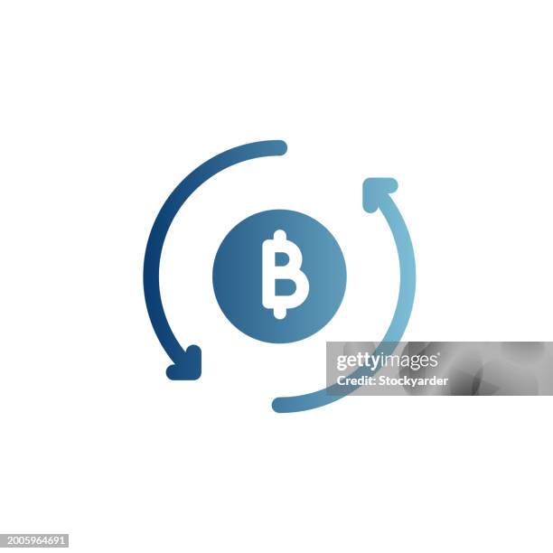 blockchain collateral gradient solid icon - copper gradient stock illustrations