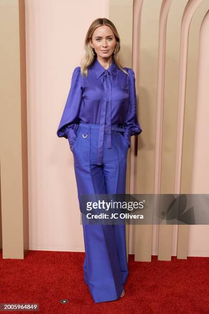Emily Blunt attends the 96th Oscars Nominees Luncheon at The Beverly Hilton on February 12, 2024 in Beverly Hills, California.