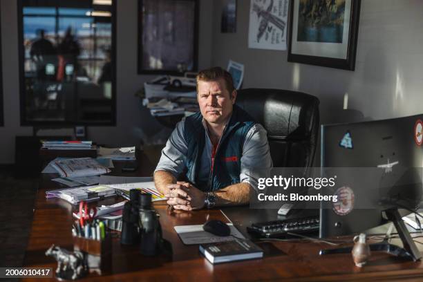 Tim Sheehy, founder and chief executive officer of Bridger Aerospace and US Republican Senate candidate for Montana, at his Bridger office in...