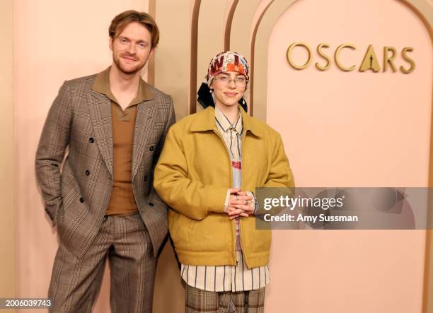 Finneas O'Connell and Billie Eilish attend the 96th Oscars Nominees Luncheon at The Beverly Hilton on February 12, 2024 in Beverly Hills, California.