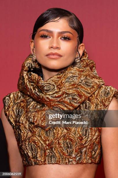 Zendaya Coleman attends the "Dune 2" Premiere at Le Grand Rex on February 12, 2024 in Paris, France.