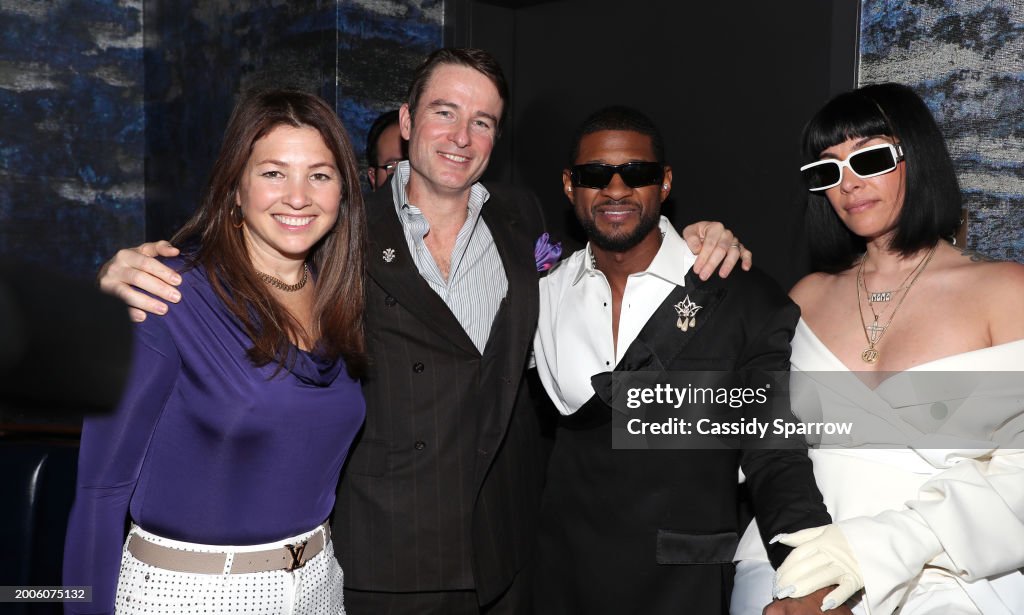 Hannah Remy Hannah Saujet, Thomas Saujet, Usher and Jennifer Goicoechea attend ...
