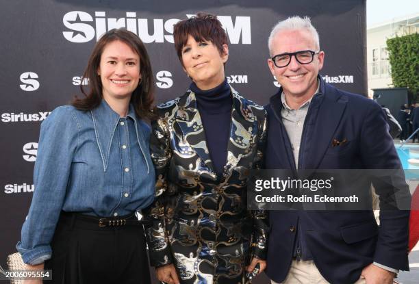 Julia Cunningham, Diane Warren, and Jess Cagle attend the SiriusXM's The Jess Cagle Show broadcast from The Oscar's Nominees Luncheon on February 12,...