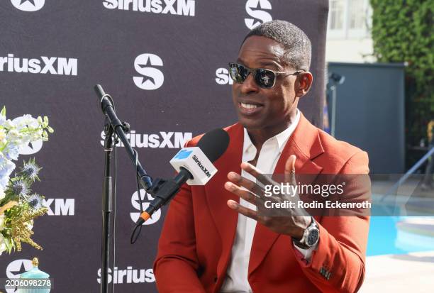 Sterling K. Brown speaks during the SiriusXM's The Jess Cagle Show broadcast from The Oscar's Nominees Luncheon on February 12, 2024 in Los Angeles,...