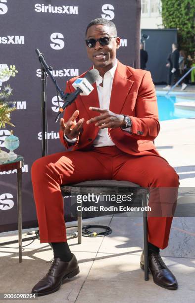 Sterling K. Brown speaks during the SiriusXM's The Jess Cagle Show broadcast from The Oscar's Nominees Luncheon on February 12, 2024 in Los Angeles,...