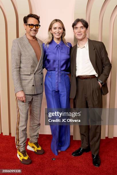 Robert Downey Jr., Emily Blunt, and Cillian Murphy attend the 96th attends the 96th Oscars Nominees Luncheon at The Beverly Hilton on February 12,...