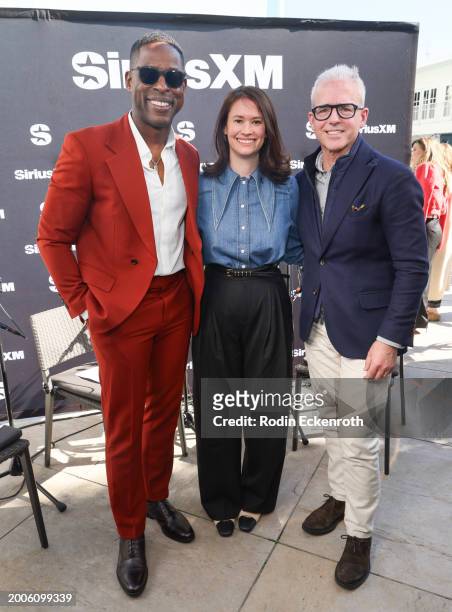 Sterling K. Brown, Julia Cunningham, and Jess Cagle attend the SiriusXM's The Jess Cagle Show broadcast from The Oscar's Nominees Luncheon on...