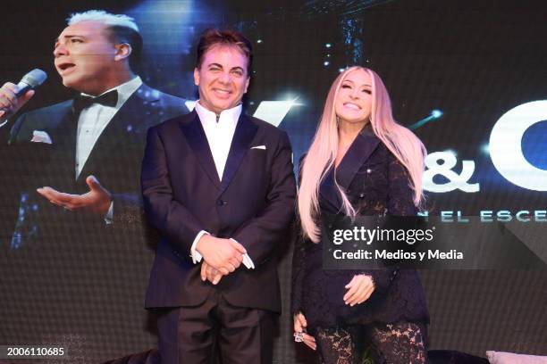 Cristian Castro and Yuri attend a press conference on the 'Unidos En El Escenario' tour at Lunario of the Auditorio Nacional on February 12, 2024 in...