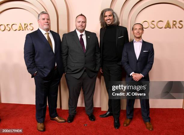 Guy Williams, Stephane Cerretti, Alexis Wajsbrot and Theo Bialek attend the 96th Oscars Nominees Luncheon at The Beverly Hilton on February 12, 2024...