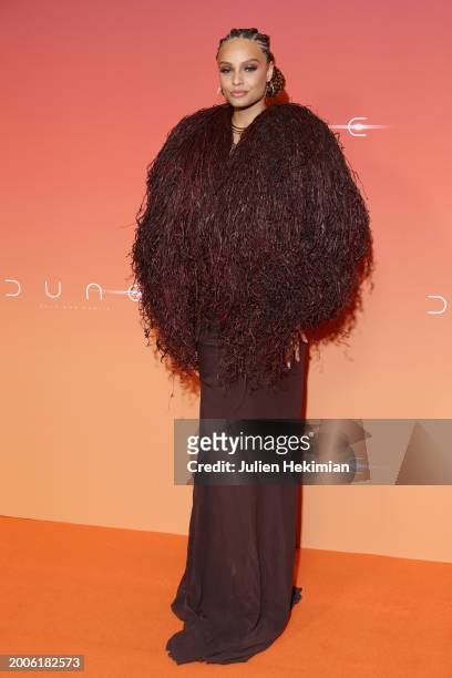 Alicia Aylies attends the "Dune 2" Premiere at Le Grand Rex on February 12, 2024 in Paris, France.