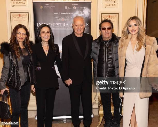 Alessandra Moschillo, Francesca De Stefano, Santo Versace, Saverio Moschillo and Michela Persico attends a photocall for "L'Orchestra Del Mare" at...