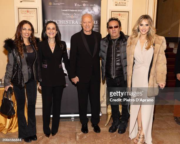 Alessandra Moschillo, Francesca De Stefano, Santo Versace, Saverio Moschillo and Michela Persico attends a photocall for "L'Orchestra Del Mare" at...