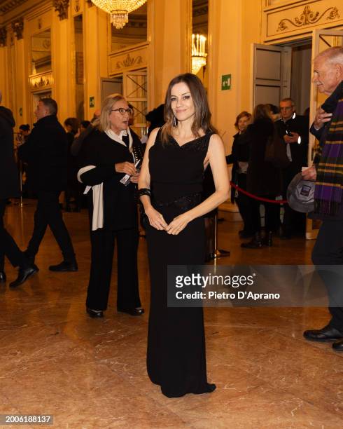 Chiara Lezzi attends a photocall for "L'Orchestra Del Mare" at Teatro Alla Scala on February 12, 2024 in Milan, Italy.