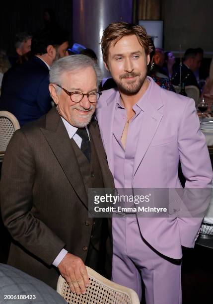 Steven Spielberg and Ryan Gosling attend the 96th Oscars Nominees Luncheon at The Beverly Hilton on February 12, 2024 in Beverly Hills, California.