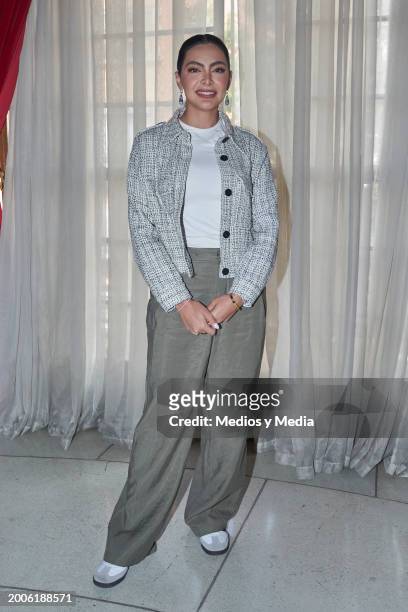 Singer Valeria Cuevas poses for a photo during a press conference at Teatro Metropolitan on February 12, 2024 in Mexico City, Mexico.