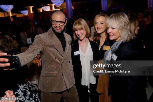 Cord Jefferson, Lynn Hale, Brooke Breton, and Nancy Hult Ganis attend the 96th Oscars Nominees Luncheon at The Beverly Hilton on February 12, 2024 in...