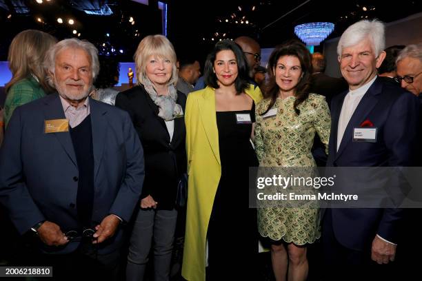 Sidney Ganis, guest, Amy Homma, Kathy Fields, and Garry Rayant attend the 96th Oscars Nominees Luncheon at The Beverly Hilton on February 12, 2024 in...