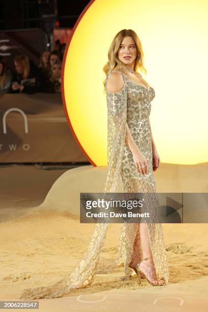 Lea Seydoux attends the World Premiere of "Dune: Part Two" in Leicester Square on February 15, 2024 in London, England.