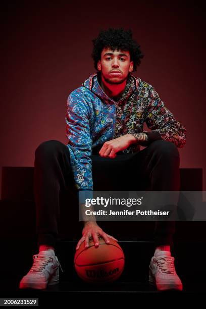 Izan Almansa of the G-League Ignite during the NBAE Media Circuit Portraits as part of NBA All-Star Weekend on Thursday, February 15, 2024 in...