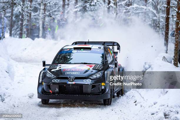 Drivers Ott Tanak and Martin Jarveoja of the Hyundai Shell Mobis World Rally Team are participating in the shakedown with their Hyundai i20 N Rally1...