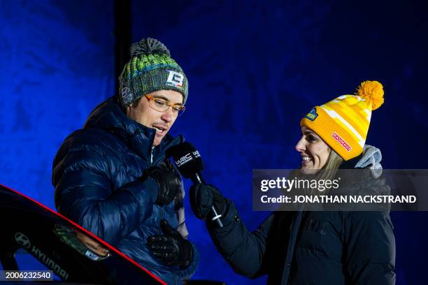 Thierry Neuville of Belgium, driver of Hyundai i20 N Rally1 HYBRID is pictured during team presentation prior to the Umea Sprint 1, 1st stage of the...