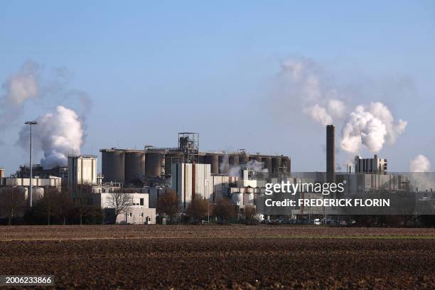 This picture taken on January 25 shows the Roquette starch factory in Beinheim, eastern France.