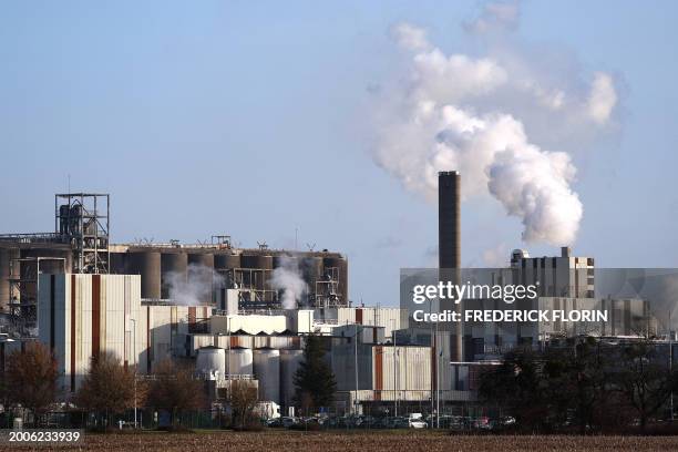 This picture taken on January 25 shows the Roquette starch factory in Beinheim, eastern France.