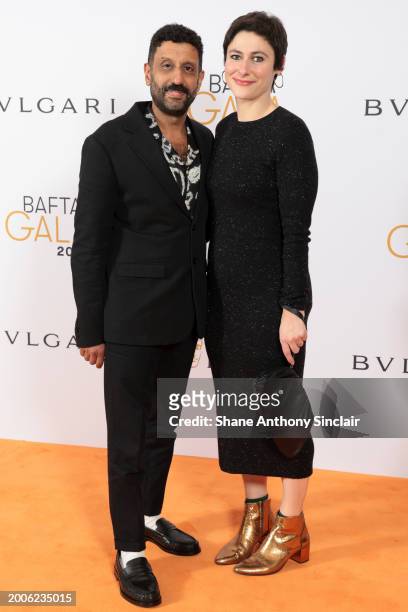 Adeel Akhtar and Alexis Burke attend the BAFTA Gala 2024, Supported By Bulgari at The Peninsula Hotel on February 15, 2024 in London, England.