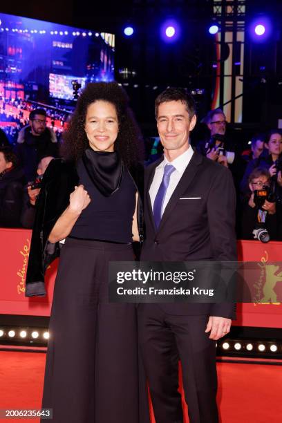 Celia Sasic and Marko Sasic attend the "Small Things Like These" premiere and Opening Red Carpet for the 74th Berlinale International Film Festival...