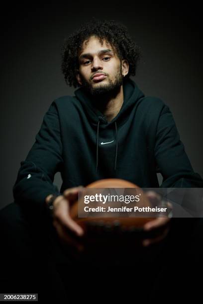 Dereck Lively II of the Dallas Mavericks during the NBAE Media Circuit Portraits as part of NBA All-Star Weekend on Thursday, February 15, 2024 in...