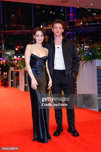 Emilia Schuele and Jannis Niewohner during the "Small Things Like These" premiere and Opening Red Carpet for the 74th Berlinale International Film...