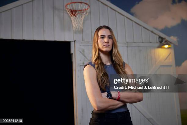 Sabrina Ionescu of the New York Liberty poses for a photo during the NBAE Media Circuit Portraits as part of NBA All-Star Weekend on Thursday,...