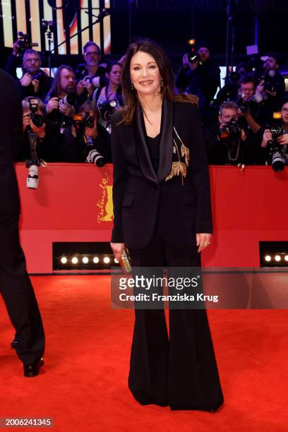 Iris Berben attends the "Small Things Like These" premiere and Opening Red Carpet for the 74th Berlinale International Film Festival Berlin at...