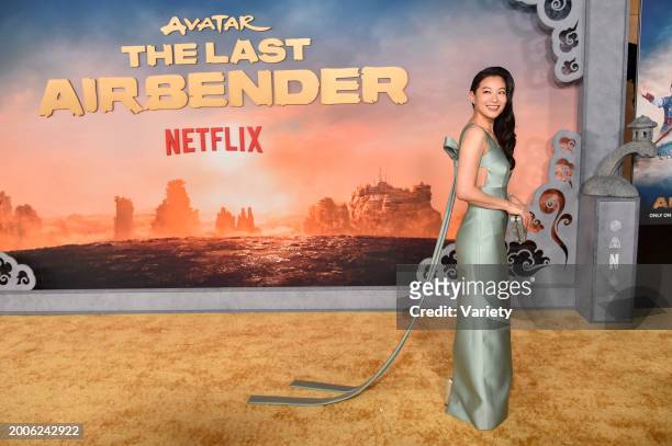 Arden Cho at the premiere of "Avatar: The Last Airbender" held at The Egyptian Theatre Hollywood on February 15, 2024 in Los Angeles, California.