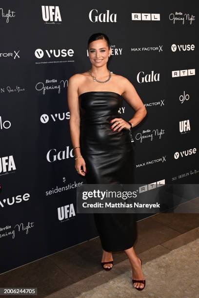 Amira Pocher attends the Berlin Opening Night 2024 on the occasion of the 74th Berlinale International Film Festival Berlin at Das Stue on February...