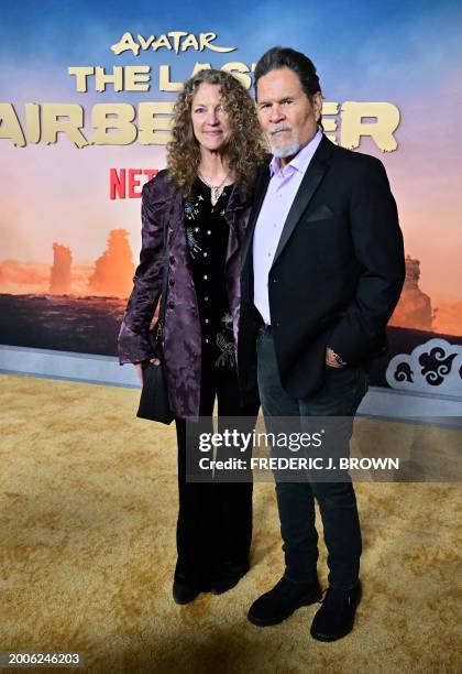 Actor A Martinez and Leslie Bryans attend Netflix' "Avatar: The Last Airbender" premiere at the Egyptian Theatre in Hollywood, California, February...