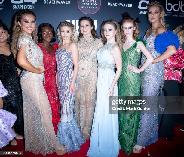 Alycesaundral teen models arrive on the red carpet during New York Fashion Week Powered by Art Hearts Fashion at The Angel Orensanz Foundation on...