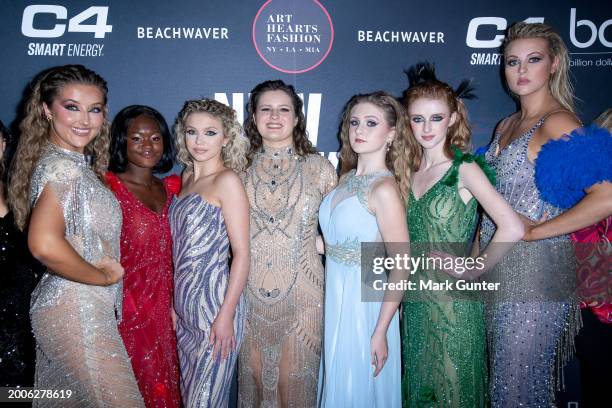 Alycesaundral teen models arrive on the red carpet during New York Fashion Week Powered by Art Hearts Fashion at The Angel Orensanz Foundation on...