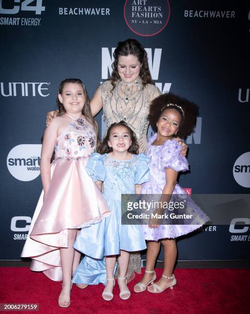 Alycesaundral kid models arrive on the red carpet during New York Fashion Week Powered by Art Hearts Fashion at The Angel Orensanz Foundation on...
