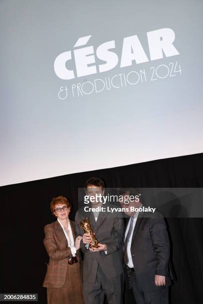Ariane Toscan du Plantier, Antoine Reinartz and a guest attend the Producer's Dinner - Cesar Film Awards 2024 At l'Hotel Intercontinental on February...