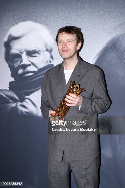 Antoine Reinartz receives the Daniel Toscan award for Marie Ange Luciani during the Producer's Dinner - Cesar Film Awards 2024 At l'Hotel...