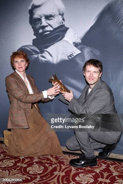 Ariane Toscan du Plantier and Antoine Reinartz who receives the Daniel Toscan award for Marie Ange Luciani the Producer's Dinner - Cesar Film Awards...