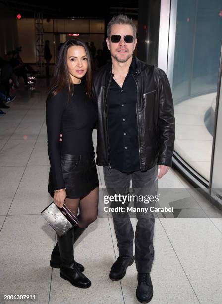 Luciana Damon and Matt Damon attend the Naeem Khan show during New York Fashion Week on February 12, 2024 in New York City.