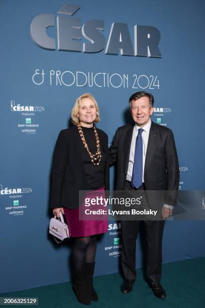 Daniela Elstner and Gilles Pélisson attend the Producer's Dinner - Cesar Film Awards 2024 At l'Hotel Intercontinental on February 12, 2024 in Paris,...