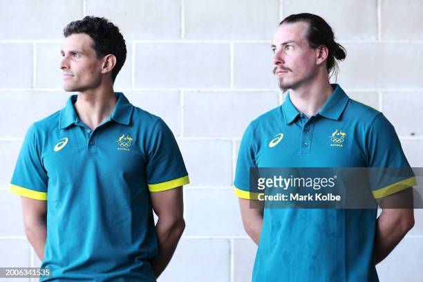 Timothy Anderson and Tristan Carter watch on during the media call after the Australian 2024 Paris Olympic Games Canoe Slalom Squad Announcement &...